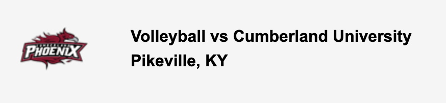 Volleyball vs Cumberland University